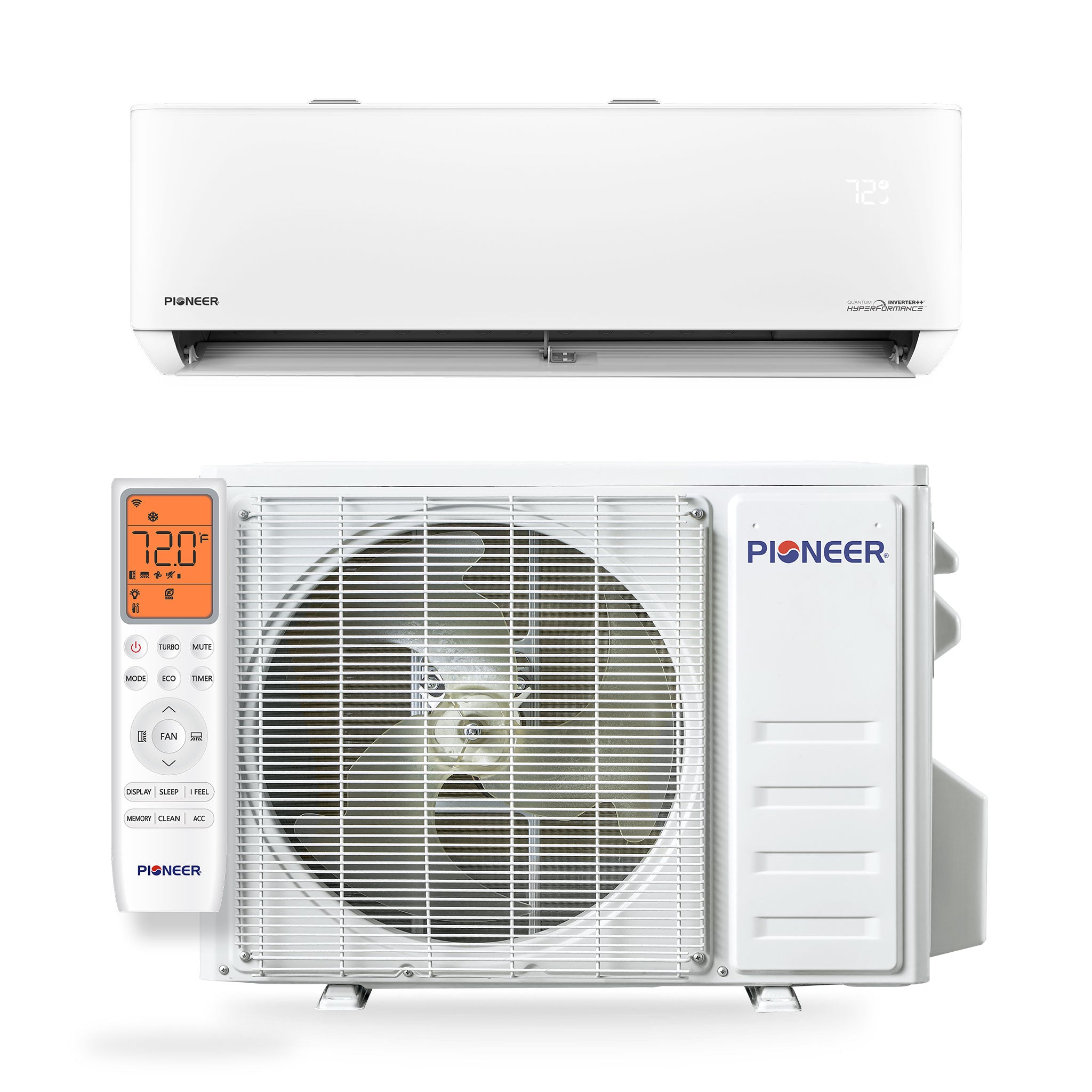 Pioneer® Quantum Hyperformance™ 9,000 BTU 25 SEER2 230V High-Wall Ductless Mini-Split Air Conditioner Inverter Heat Pump Full Set