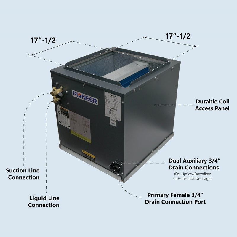 Pioneer® 18,000~36,000 BTU Furnace-Connect Multi-Position Cased AC Heat Pump A-Coil