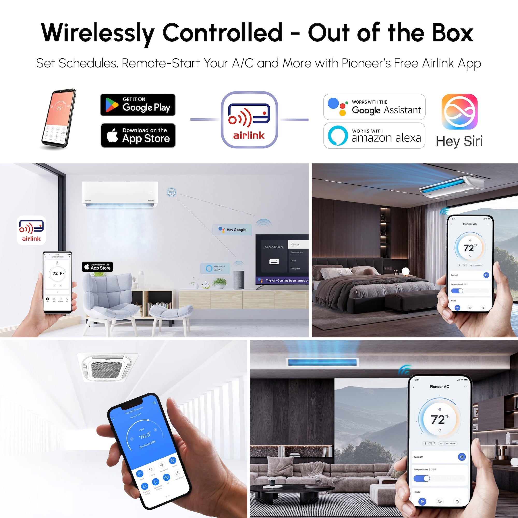 Pioneer® Multi (6) Circuit Quantum Ultra Series 22.5 SEER2 Hexa Zone Outdoor Section Inverter++ Energy-Star Air Conditioner Heat Pump 230V