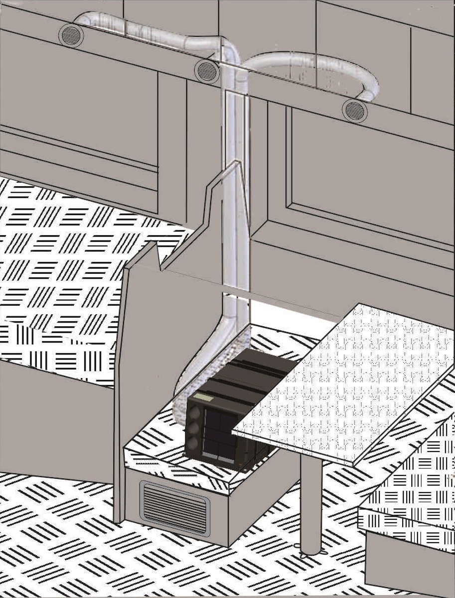 Pioneer® 10,000 BTU 115V Under-Bench RV Inverter Packaged Heat Pump Air Conditioner