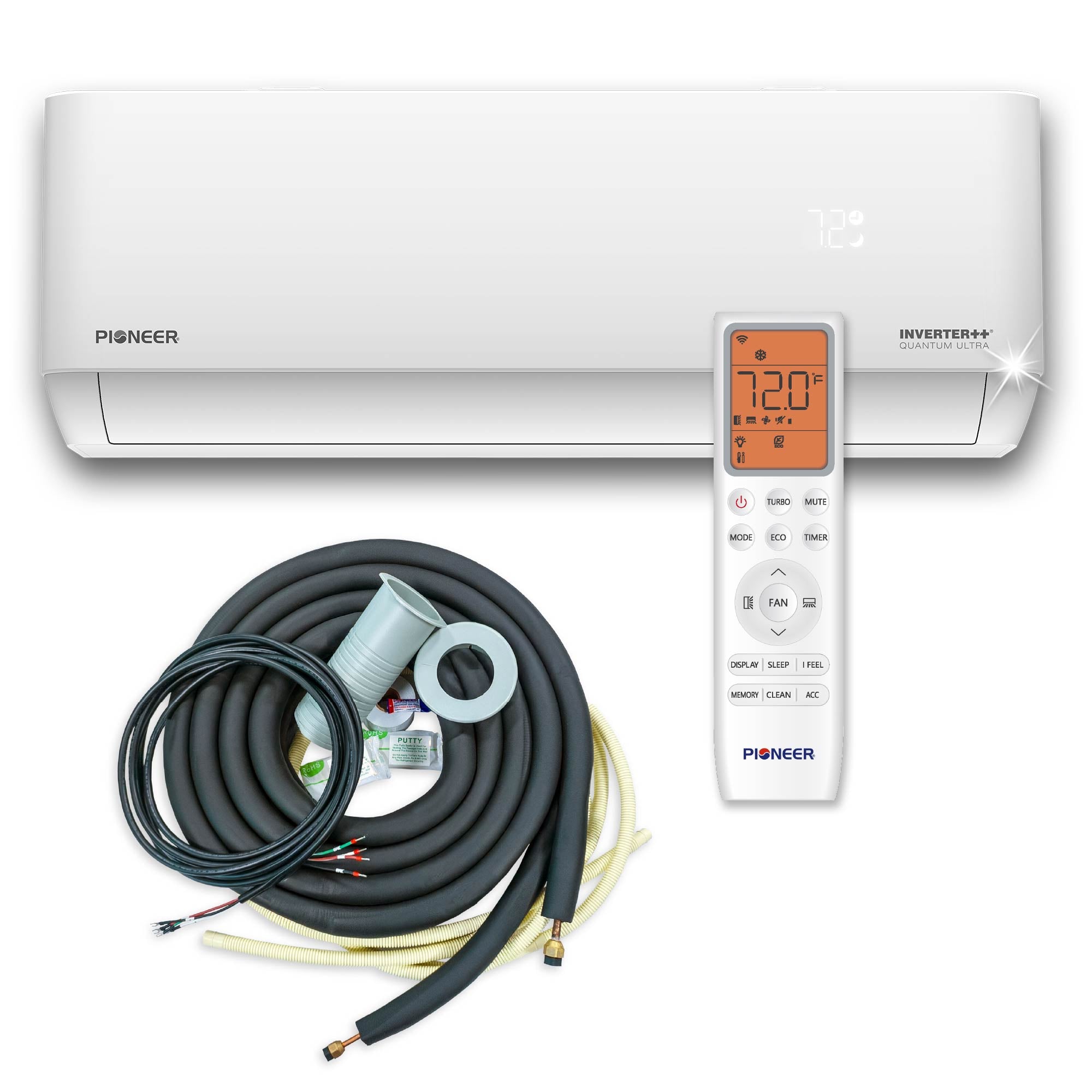 Pioneer® Multi-Zone 9,000 BTU 230V Quantum Ultra™ Indoor Section High-Wall Ductless Mini-Split  Air Conditioner Wi-Fi Inverter++ Heat Pump