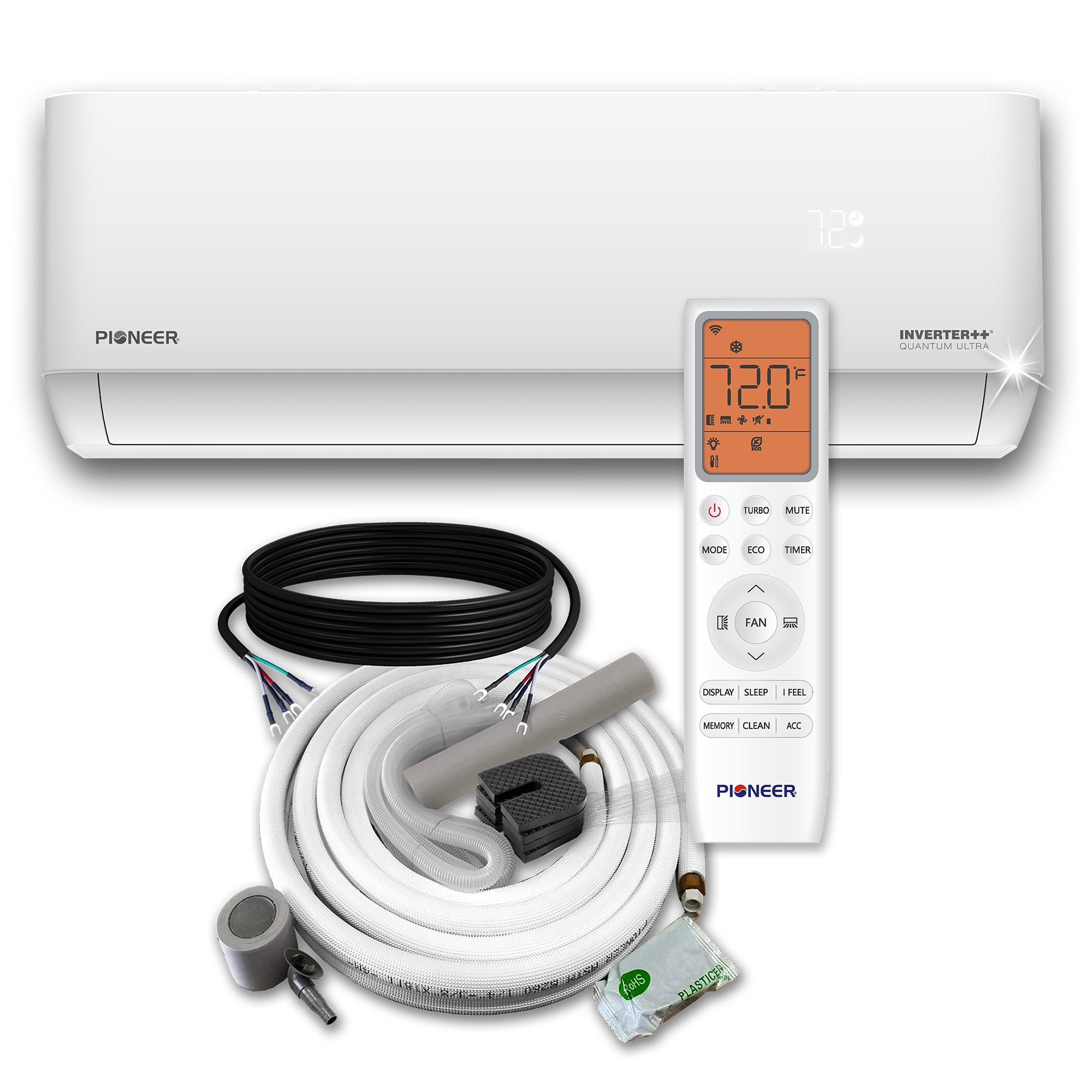 Pioneer® Multi-Zone 9,000 BTU 230V Quantum Ultra™ Indoor Section High-Wall Ductless Mini-Split  Air Conditioner Wi-Fi Inverter++ Heat Pump