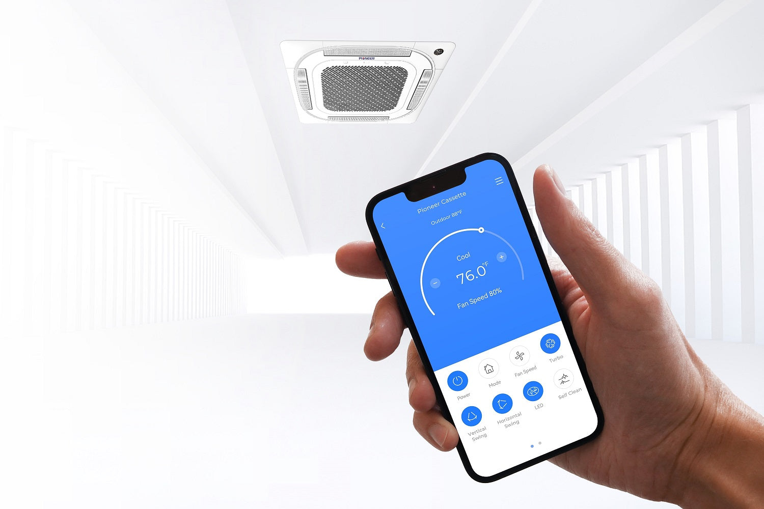 Weekly Programmable Wi-Fi Thermostat For Pioneer RB, UB, CB Model Mini Split Systems