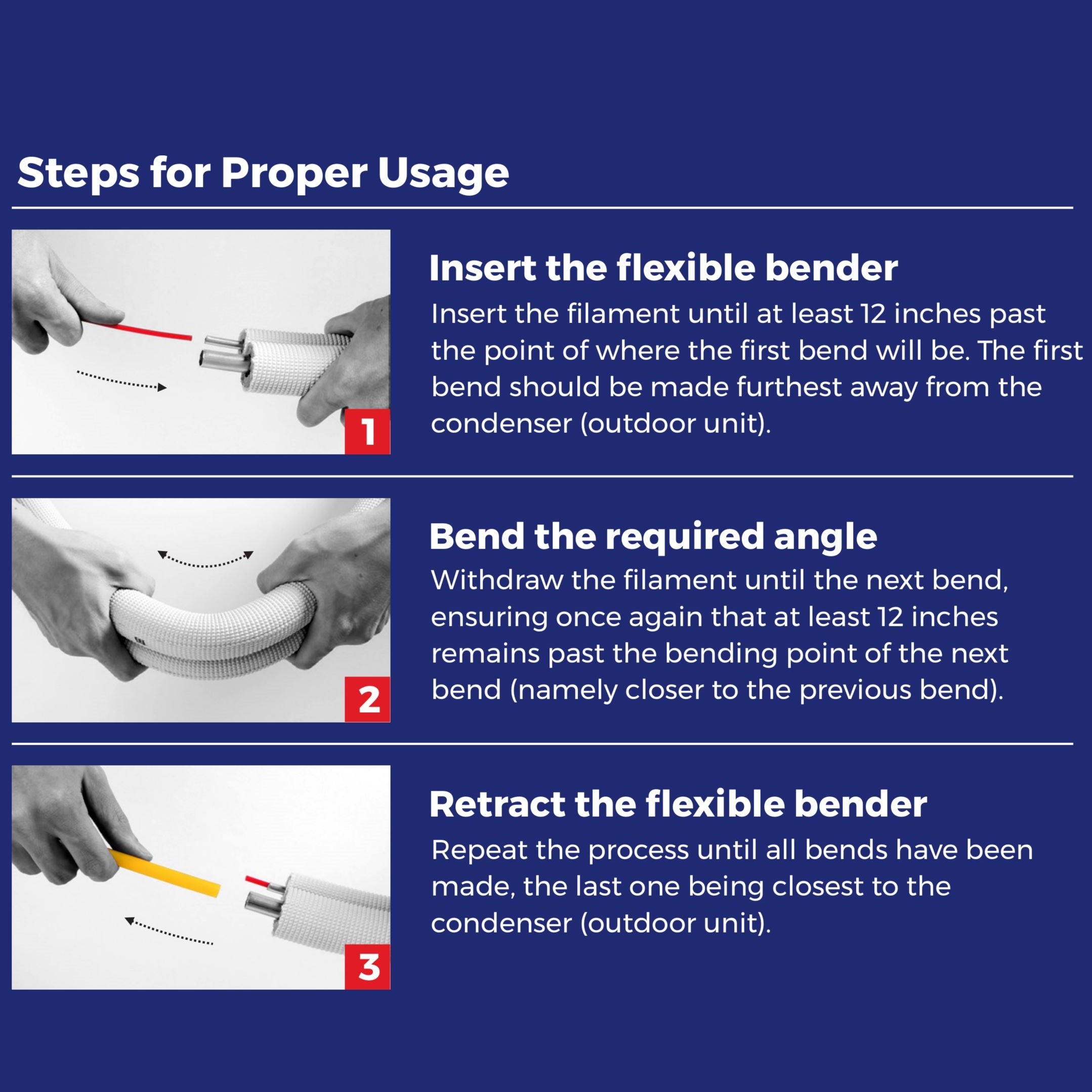 BendAid™ Easy Flexible Bender Kit for Split System Copper Linesets - 13 Ft.