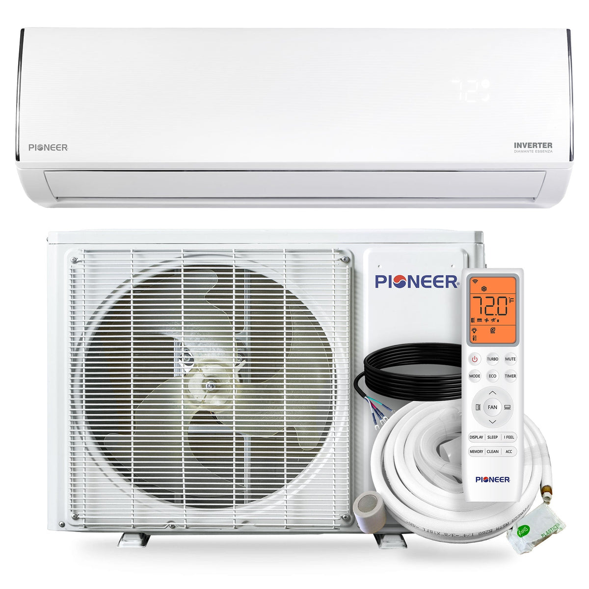 Pioneer® Diamante Essenza™ 35,000 BTU 17 SEER2 230V High-Wall Ductless Mini-Split Air Conditioner Inverter Heat Pump with 16 Ft. Kit - Clearance 💰
