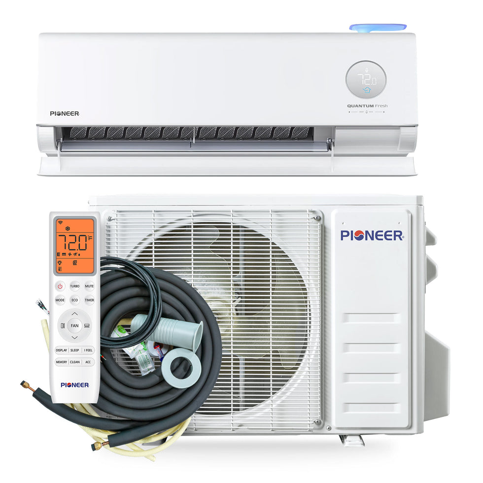 Pioneer® Quantum Fresh™ 12,000 BTU 24 SEER2 High-Wall Ductless Mini-Split Fresh Air Conditioner Inverter Heat Pump Full Set