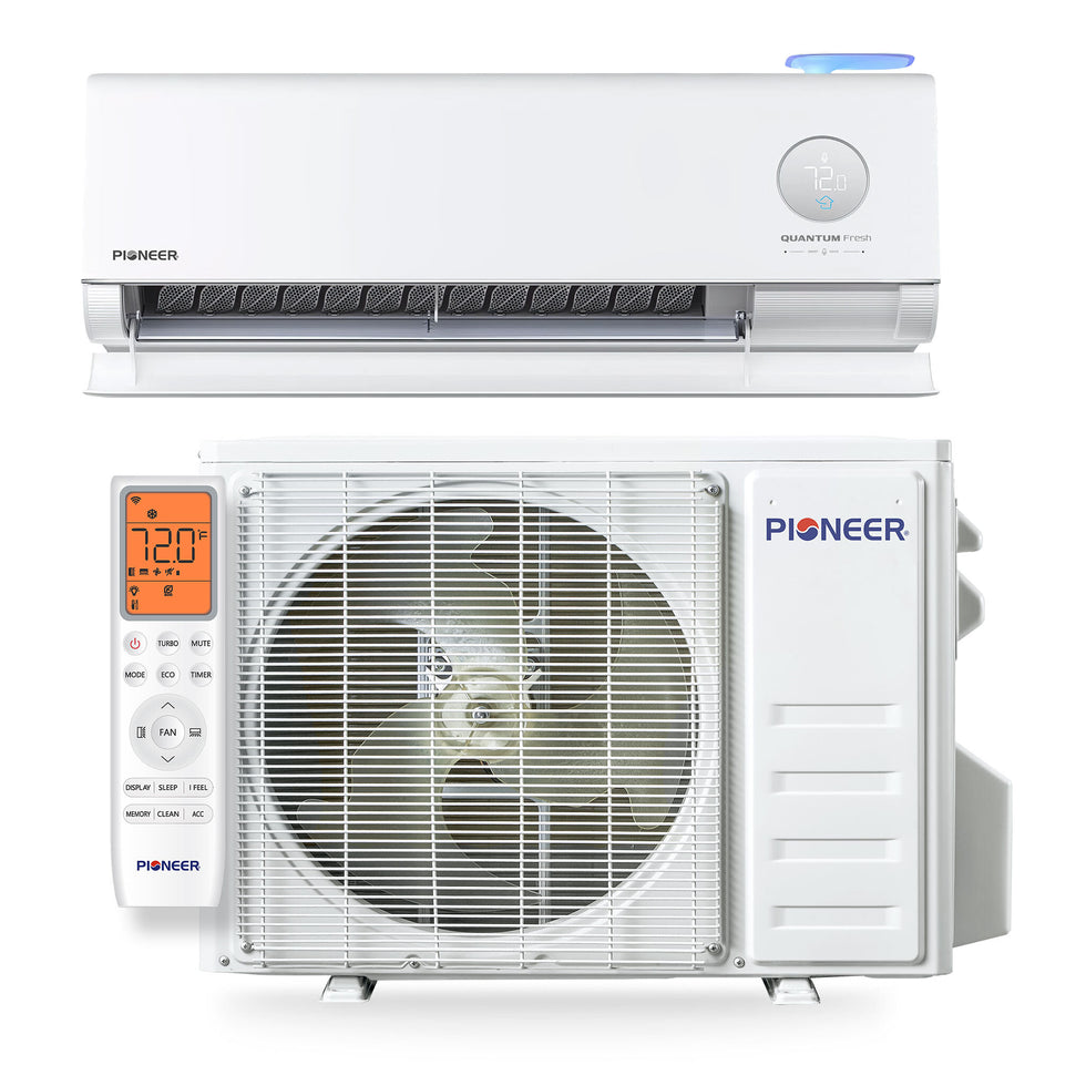 Pioneer® Quantum Fresh™ 12,000 BTU 24 SEER2 High-Wall Ductless Mini-Split Fresh Air Conditioner Inverter Heat Pump Full Set