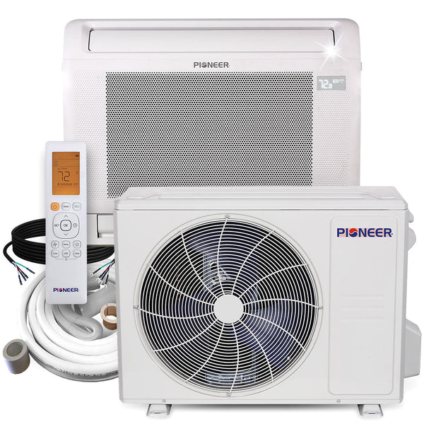 Pioneer® 18,000 BTU 22.4 SEER2 Floor Console Mini-Split Inverter++ Energy-Star Air Conditioner Heat Pump System Full Set 230V