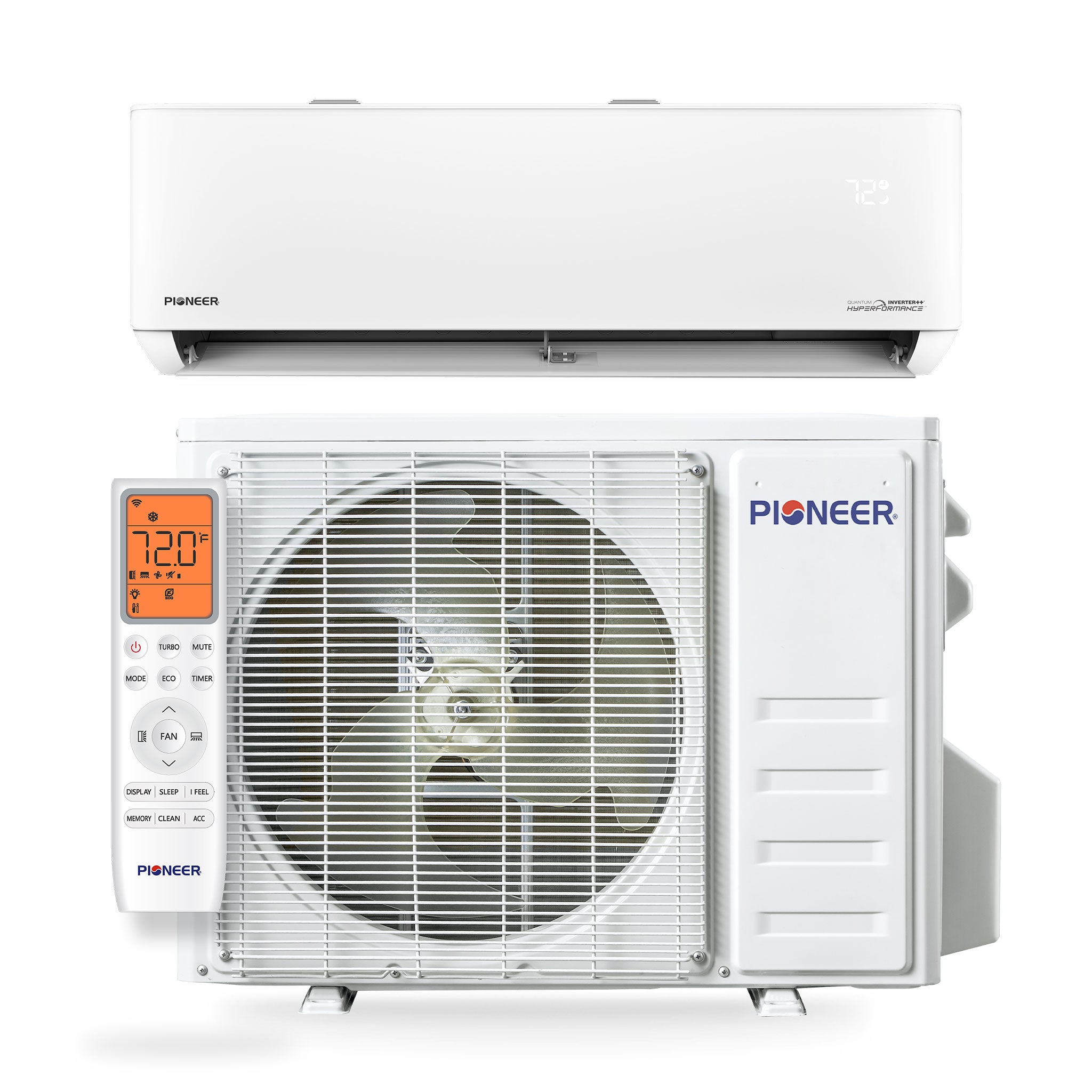 Pioneer® Quantum Hyperformance™ 18,000 BTU 23.5 SEER2 230V High-Wall Ductless Mini-Split Air Conditioner Inverter Heat Pump Full Set