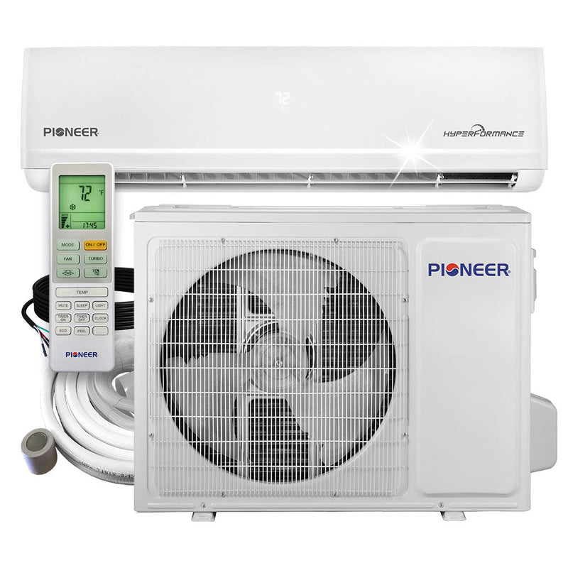 Pioneer® Hyperformance™ 24,000 BTU 21 SEER2 Ductless Mini Split Inverter++ Wi-Fi Enabled Air Conditioner Hyper Heat Pump Full Set 230V