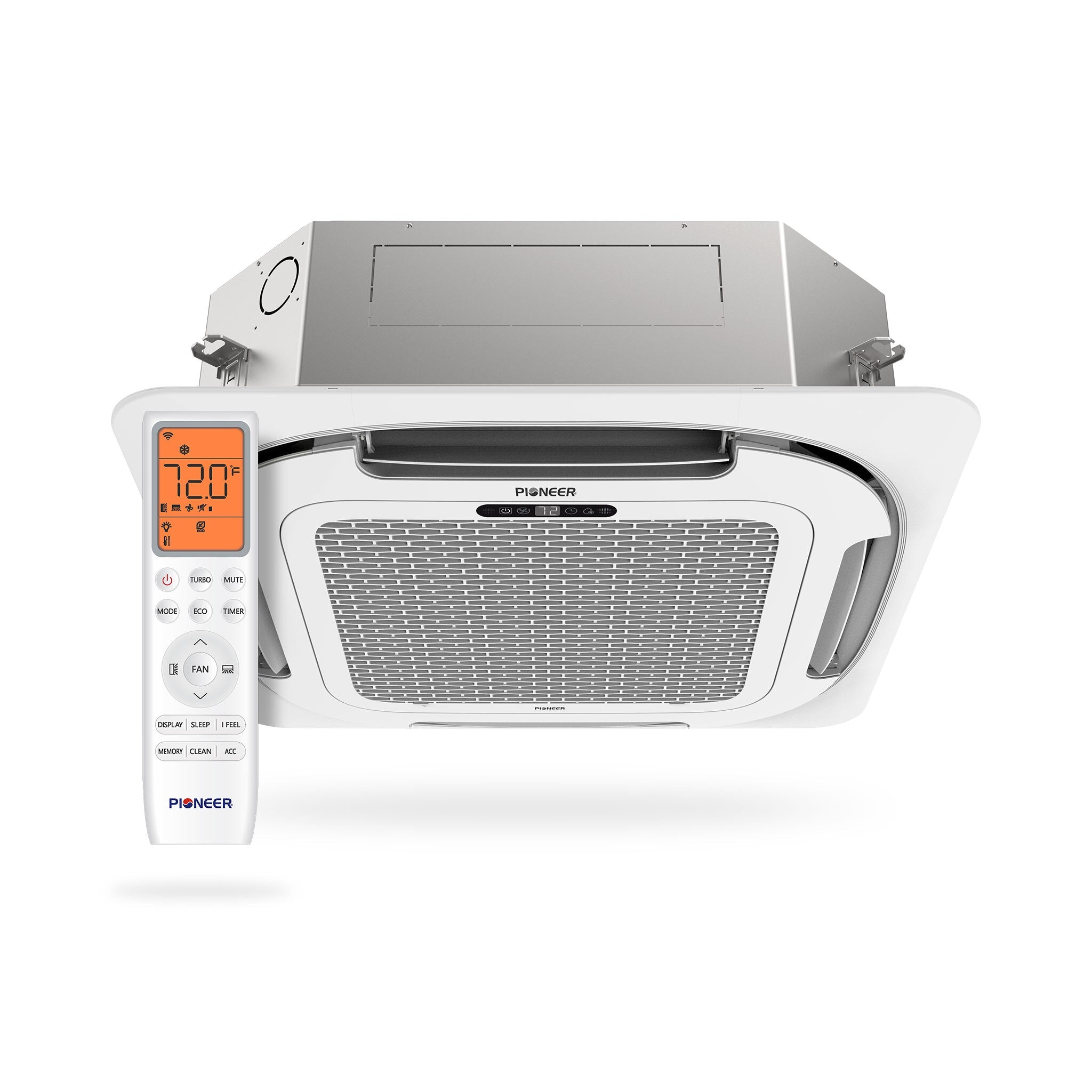 Pioneer® Multi Zone 12,000 BTU Quantum Ultra Ceiling Cassette Indoor Section Ductless Mini-Split Wi-Fi Inverter++ Air Conditioner Heat Pump 230V
