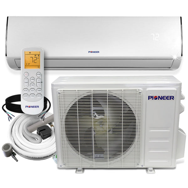 Pioneer® Diamante Series 12,000 BTU 19 SEER Ductless Mini-Split Air Conditioner Inverter+ Heat Pump Full Set 230V with 16 Ft. Kit