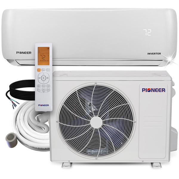 Pioneer® 18,000 BTU 19 SEER2 Ductless Mini-Split Inverter+ Air Conditioner Heat Pump System Full Set 230V